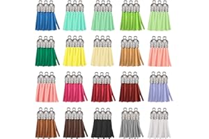 HAPEPER Happer 60 Pieces Leather Tassel Bulk for Keychain Key Rings and Jewelry Making, 20 Colors
