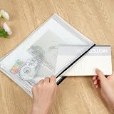 Vicloon 15Pcs Plastic Wallets A3 A4 A5 Zip File Pockets Mesh Bags view 4