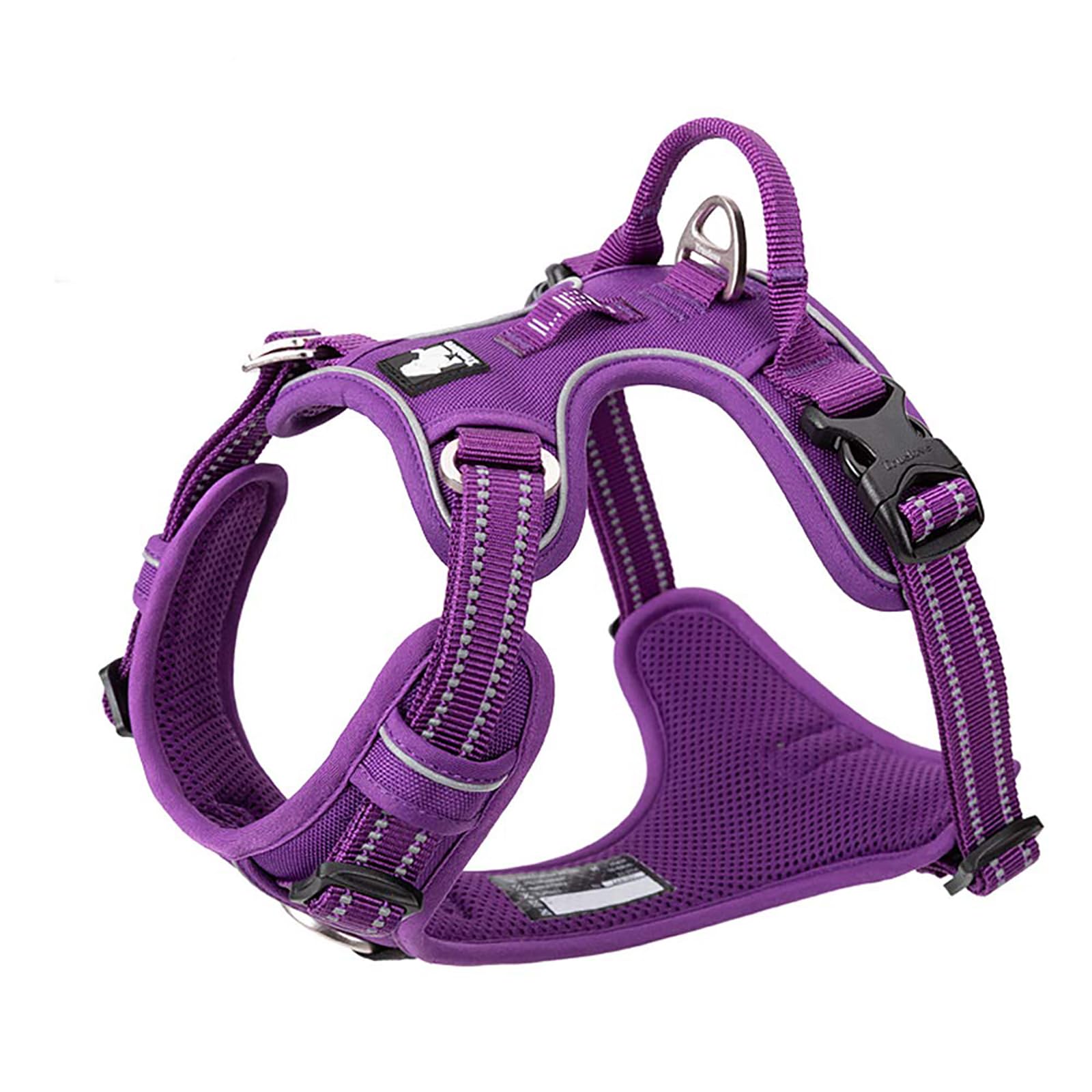 Dog Harness No Pull Adjustable Reflective Step-in Soft Nylon For Small Large Pet TLH56512(M, Purple)