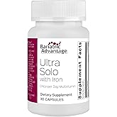 Bariatric Advantage Ultra Solo with Iron - Once-Per-Day Daily Multivitamin - for Bariatric Patients - with Thiamin, Vitamin A & More - Gluten Free - 30 Capsules