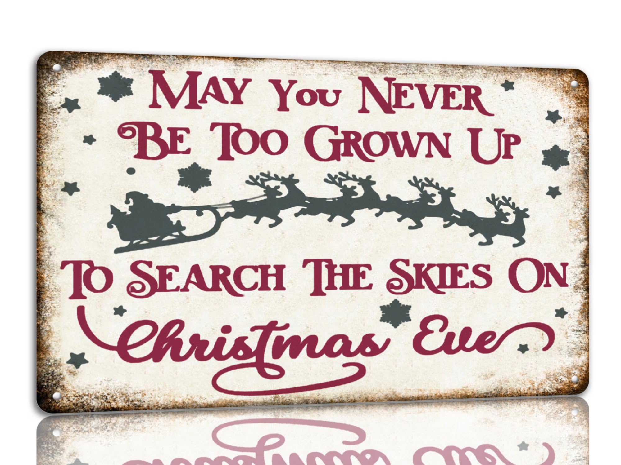 Vintage Christmas Tin Sign