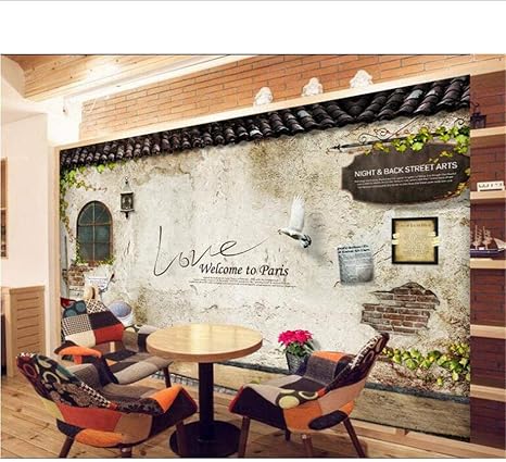 Amazon Mrqxdp 壁紙 ノスタルジック 窓 レンガ 葉 花 ポット 3d 壁紙 家族装飾 リビングルーム 寝室 壁画 パペル デ パレド 100x170cm Fsrghyr 壁紙