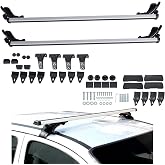 Silscvtt 48 Inch Universal Car Top Roof Cross Bar Luggage Cargo Rack | with 3 Kinds Clamp, Silver, Aluminum