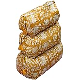 INDACORIFY 100% Cotton Block Print Cosmetic Toiletry Bags Boho Beauty Toiletry Kits Travel Case Pouch for Women's Printed Cotton Tote Bag (Pattern- 24)