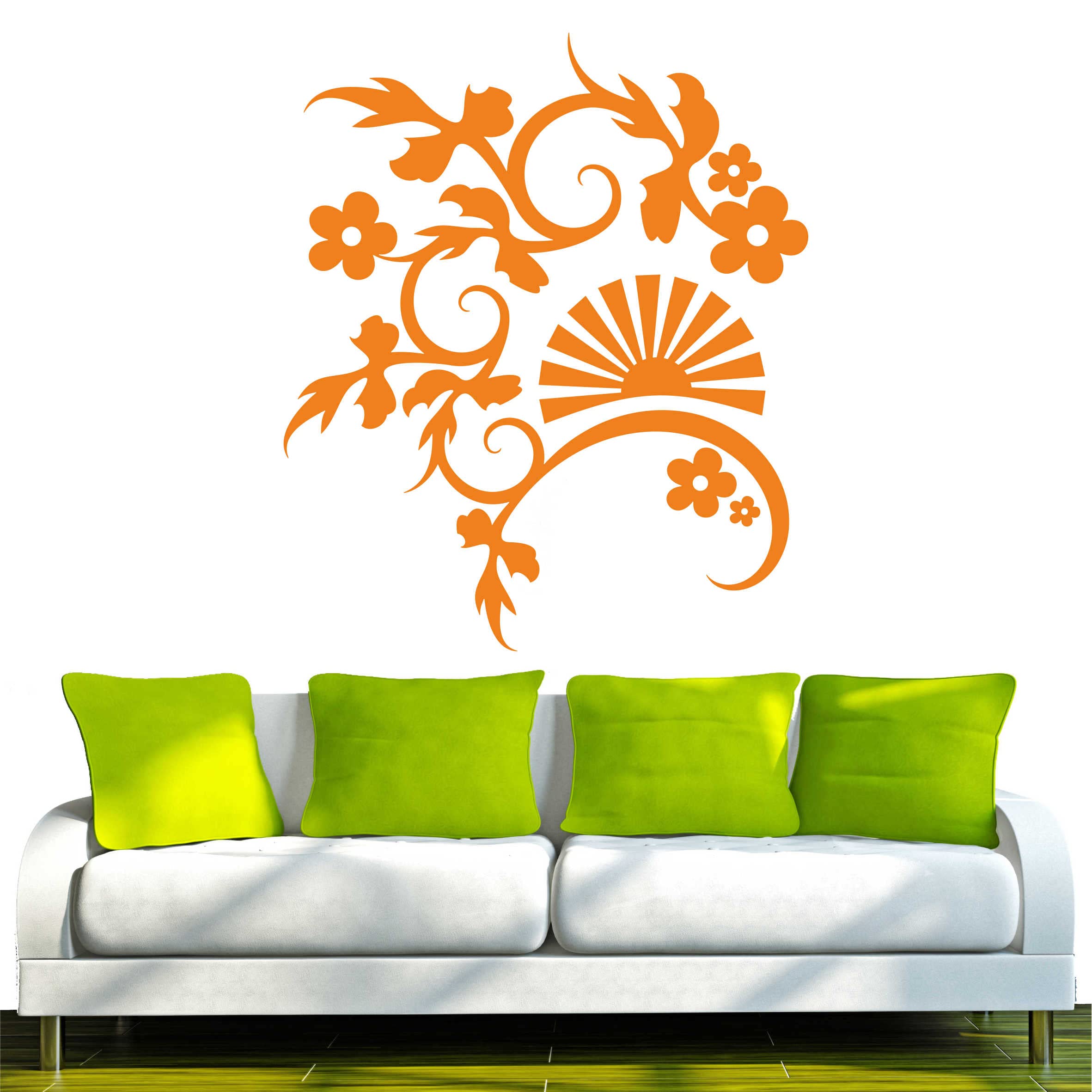 INDIGOS Wall Sticker, Vinyl, Orange, 40 x 33 x 1 cm