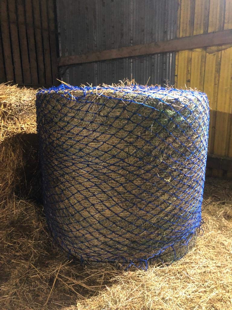 Equipride ROUND BALE HAY NET HAYLAGE SLOW FEEDER SMALL HOLES AND 6 FEET BALES (Royal Blue)