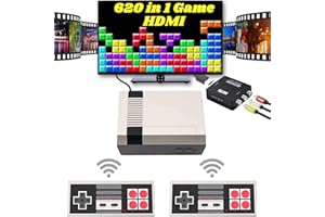 AKARSOLY Retro Game Console, Mini Classic Game System with 2 Classic Wireless Controllers and Built-in 620 Games, RCA and HDMI HD Output Plug & Play Childhood Mini Classic Console, Birthday Gifts.