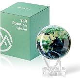 MOVA Self Rotating Globe, Earth with Clouds Signature (6") | solar powered globe, no batteries or cords, gift for geography lovers, premium kinetic display, office desk decor