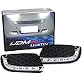 iJDMTOY Brabus-Style Xenon White LED Daytime Running Light Kit Compatible With 2008-2012 W451 Smart Fortwo, Lower Bumper Grille Insert DRL Bezel Assy