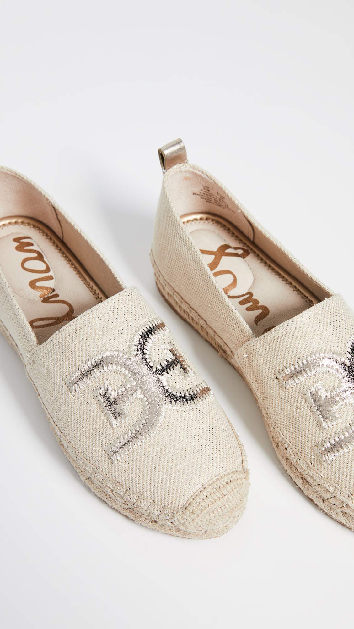 Sam Edelman Women's Khloe Espadrilles, Natural, Graphic, Off White, Metallic, 8 Medium US - Image 7