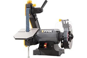 KFMK High Speed 6" Bench Grinder & 1"x30" Belt Sander Combo, Bench Belt Sander & Grinder for Metalworking, Belt Grinder for Knife Making, sharpening