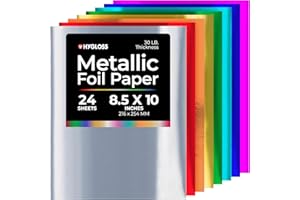 HYGLOSS 824 Metallic Foil Paper, 8 1/2 by 10-Inch, Pack of 24, Assorted Colors