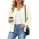 NILOUFO Women's Cardigan Sweaters Button Down Long Sleeve Soft Lightweight Knit Business Casual Work Dressy Cardigan