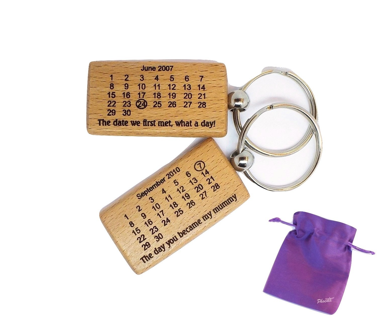 Personalised Wooden Keyring Calendar Birthday Anniversary Boyfriend Girlfriend Buy Online In Jordan At Desertcart