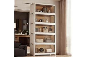 5 Tier Plastic Storage Bins with Lid,Storage Box for Home,Stackable Clothes Organizer, Foldable Stackable Storage Containers 