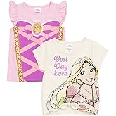 Disney Classics Girls 2 Pack Pullover T-Shirts Toddler to Big Kid Sizes (2T - 18-20)