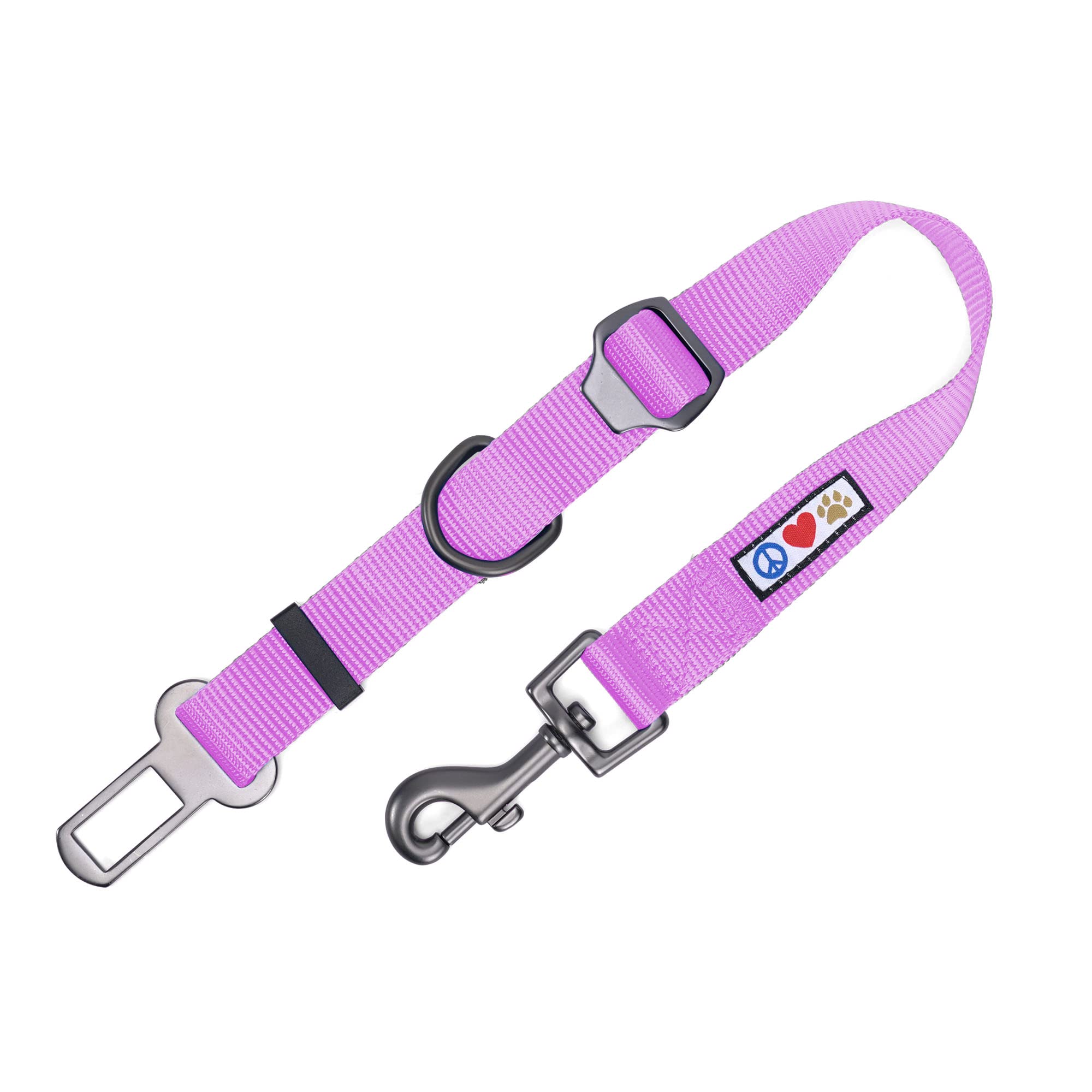 Pawtitas Dog Car Seat Belt | Pet Safety Seat Belt with Adjustable Lead for Small, Medium and Large Dogs | Keep Your Dog Secure in The Car | Dog Seat Belt with Extendable Lead - Orchid