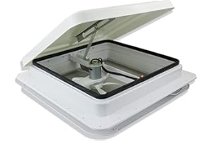 Leisure Coachworks 14" RV trailer Roof vent complete 12 volt FAN w/white lid and interior garnish