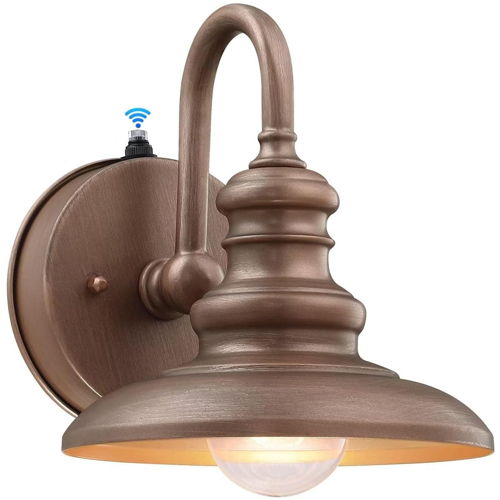 Photo 1 of LONEDRUID Dusk to Dawn Sensor Outdoor Gooseneck Barn Light Fixtures Rustic Exterior Wall Sconce Lighting Waterproof Outside Porch Lantern Farmhouse Wall Mount Lamp for House Garage Patio
