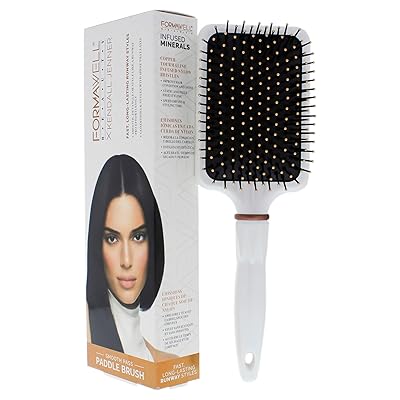 Formawell Beauty x Kendall Jenner Smooth Pass Paddle Hair Brush | Smoothes, Detangles &amp;amp; Styles | Copper-Tourmaline Infused Nylon Bristles Improve Hair Condition &amp;amp; Shine | Comfort Cushioned Grip