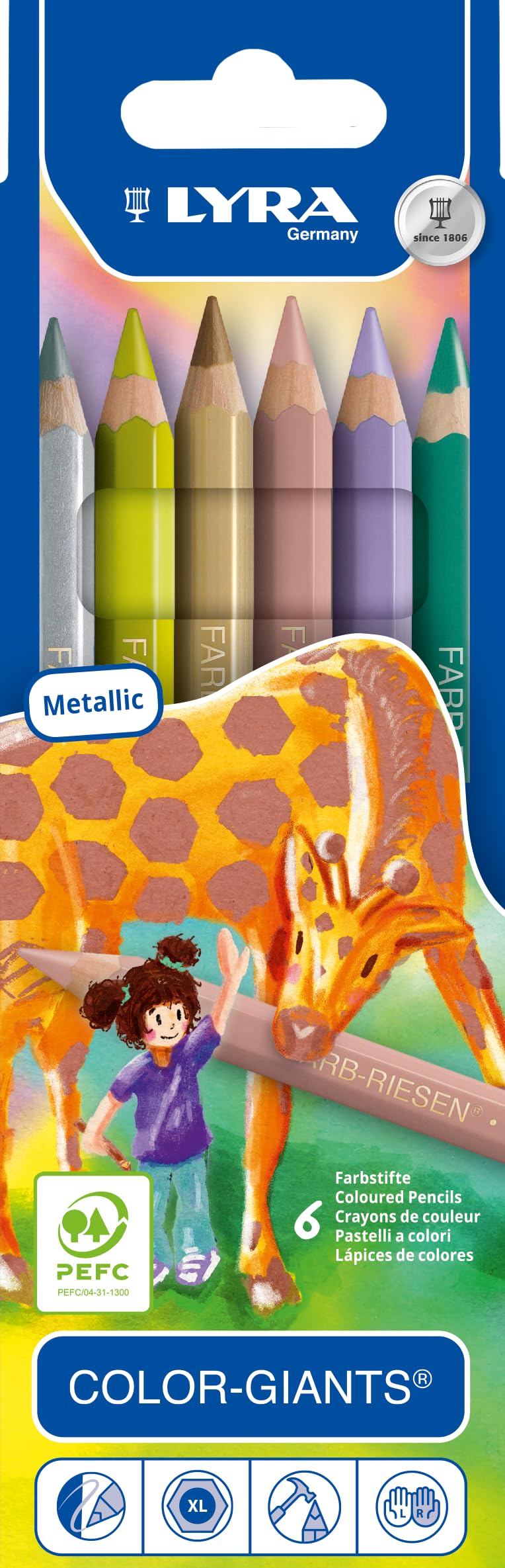 Lyra Giants Metallic Colouring Pencils 12