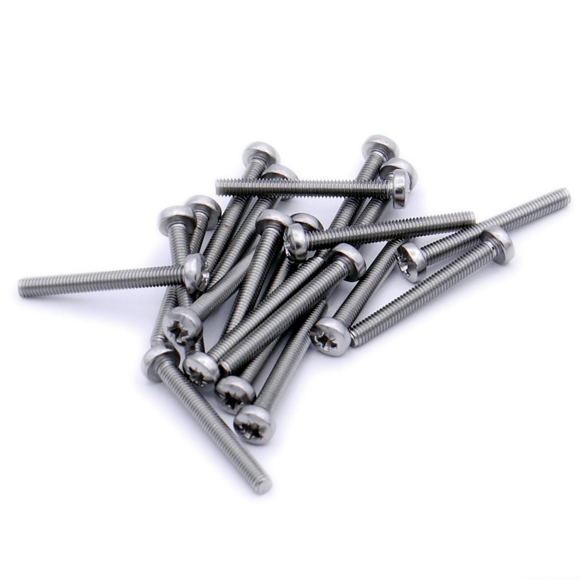 M3 (3mm x 22mm) Pozi Pan Machine Screw (Bolt) - Stainless Steel (A2) (Pack of 20)