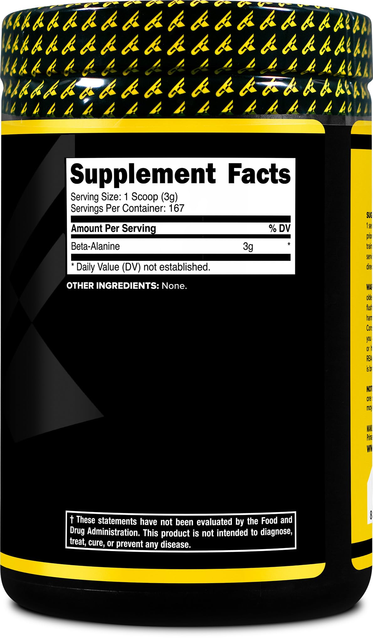 Primaforce Beta Alanine Powder 500 Grams (1.1lbs) Unflavored - Pre Workout and Post Workout Supplement