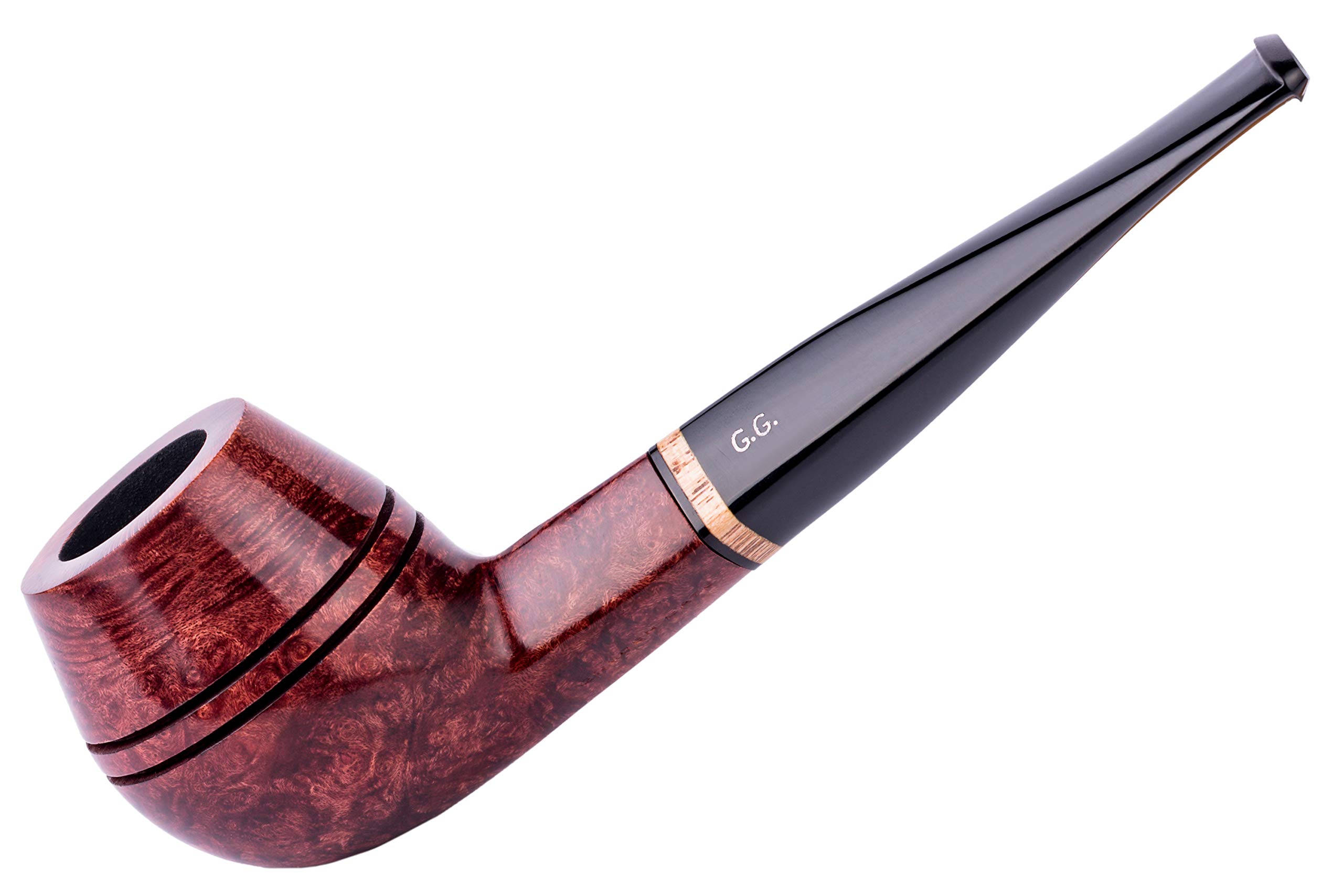 Wooden Tobacco Pipe - Bulldog Series, Handcrafted from Briar Root, Fits 9mm Filter (Mahogany) — image 1