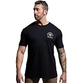 Born Primitive Unisex Outdoor Mule Deer Badge Tee | Lightweight Cotton-Poly Blend Athletic Fit Casual Short Sleeve T-Shirt