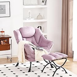 Furlide Lazy Chair with Ottoman, Modern Chair with