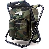 Zology Folding Camping Chair Stool Backpack with Cooler Insulated Picnic Bag, Hiking Camouflage Seat Table Bag Camping Gear, Outdoor Fishing Hunting Gifts for Men