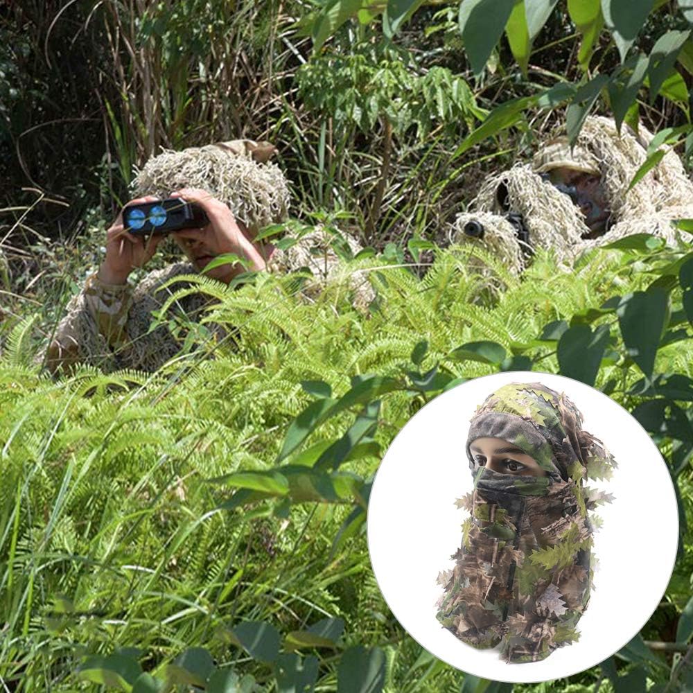 AOUTACC Camouflage Leafy Hat Balaclava 3D Full Face Mask Headwear Turkey Camo Hood Headcover Hunting Shooting Cycling Tactical Comfortable Soft Balaclava Headwear (2 Pack,Style 2) - Image 5
