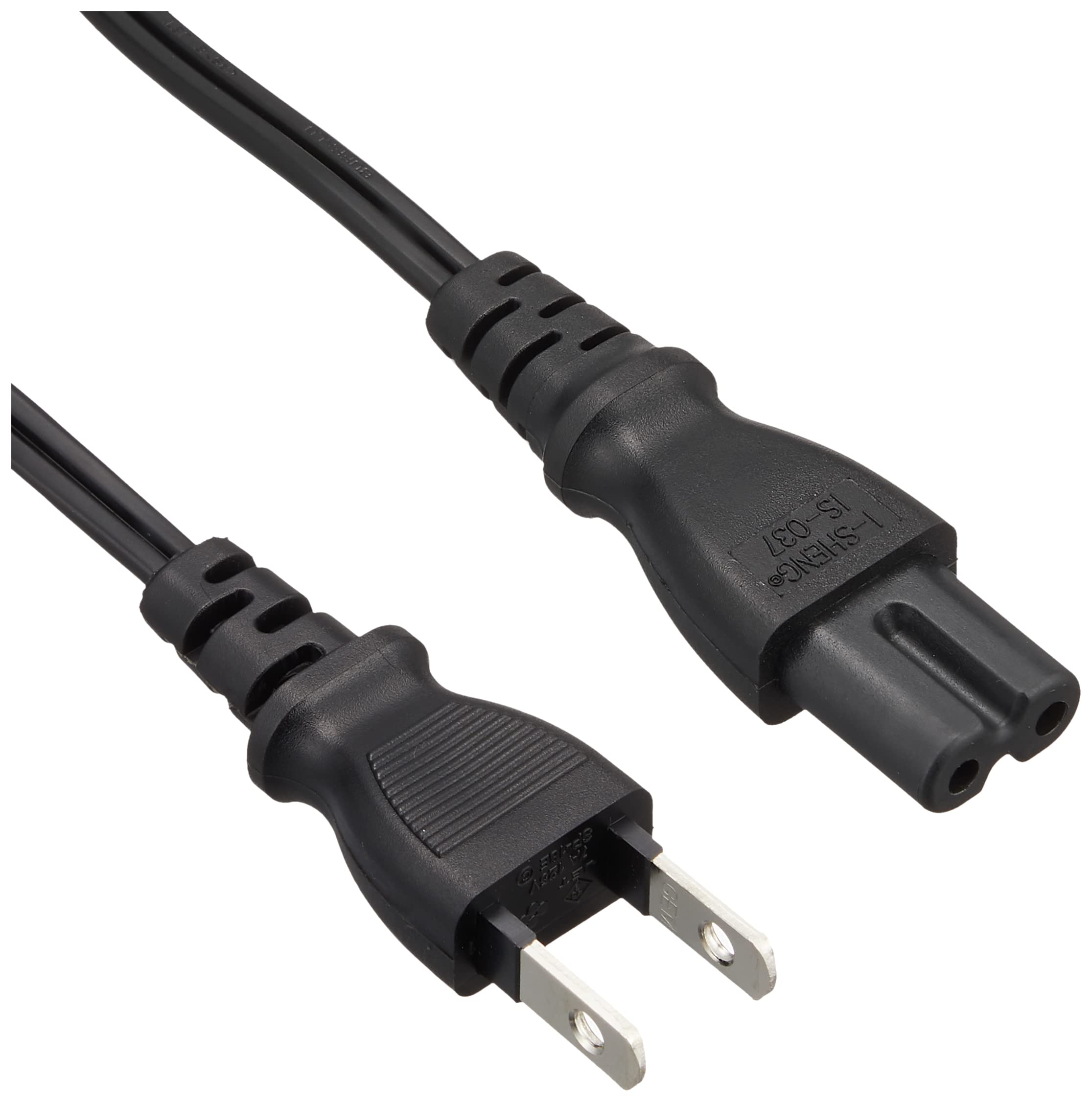 バッファロー 電源ケーブル 2ピンソケット⇔2ピンプラグ 1m ブラックの商品画像