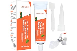 CYTITZHN RTV Silicone Sealant Adhesive, 100% Waterproof Silicone Caulk, Strong Adhesion, Shrink & Crack Resistant, All-Purpose Caulk for Car, Kitchen, Bathroom, Window & Door Sealing – 3.4 Fl. Oz (Clear)