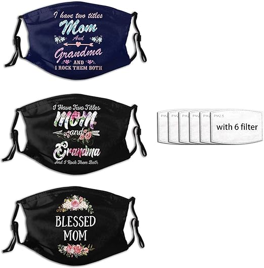 3pcs Mother Day Mask, Mom Gift For Mama Face Mask Unisex Balaclava Washable Reusable Fashion
