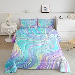 Pastel Rainbow Comforter Set with Pillowcases