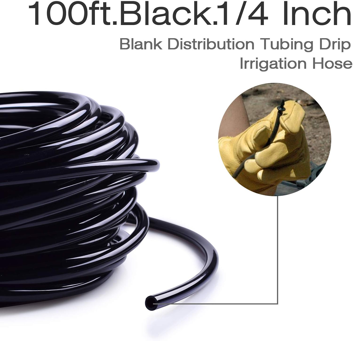 MIXC 100ft 1/4 inch Blank Distribution Tubing Drip Irrigation Hose Garden Watering Tube Line : Garden & Outdoor