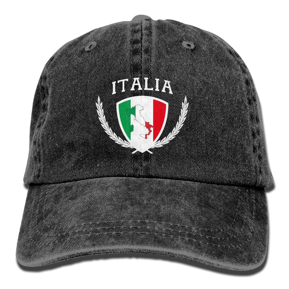 Photo 1 of Italia Italy Italian Map Flag Vintage Adult Cap Washed Distressed Cotton Dad Hat Adjustable Baseball Trucker Cap,Unisex¡­ Black