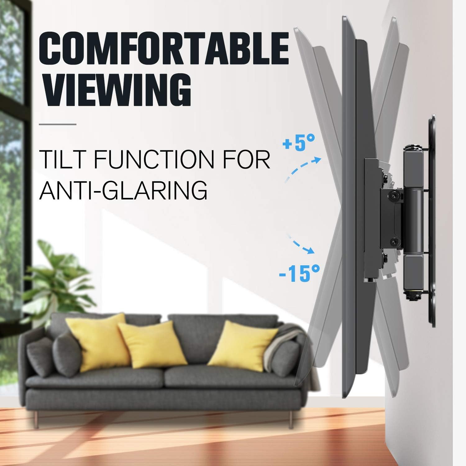 Mounting Dream UL Listed TV Mount TV Wall Mount Swivel and Tilt for 26-55 Inch TV, Perfect Center Design, Full Motion TV Wall Mount Bracket with Articulating Arm up to VESA 400x400mm, 60 lbs, MD2377: Electronics