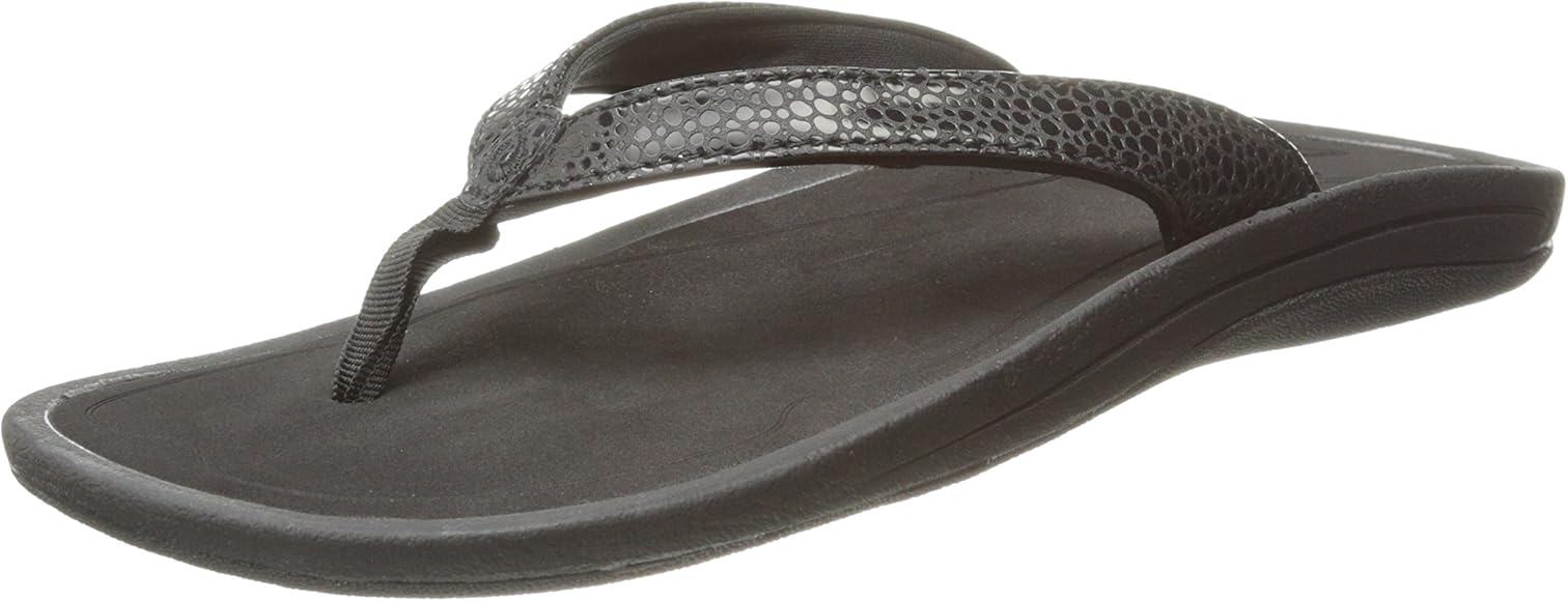 olukai womens black sandals