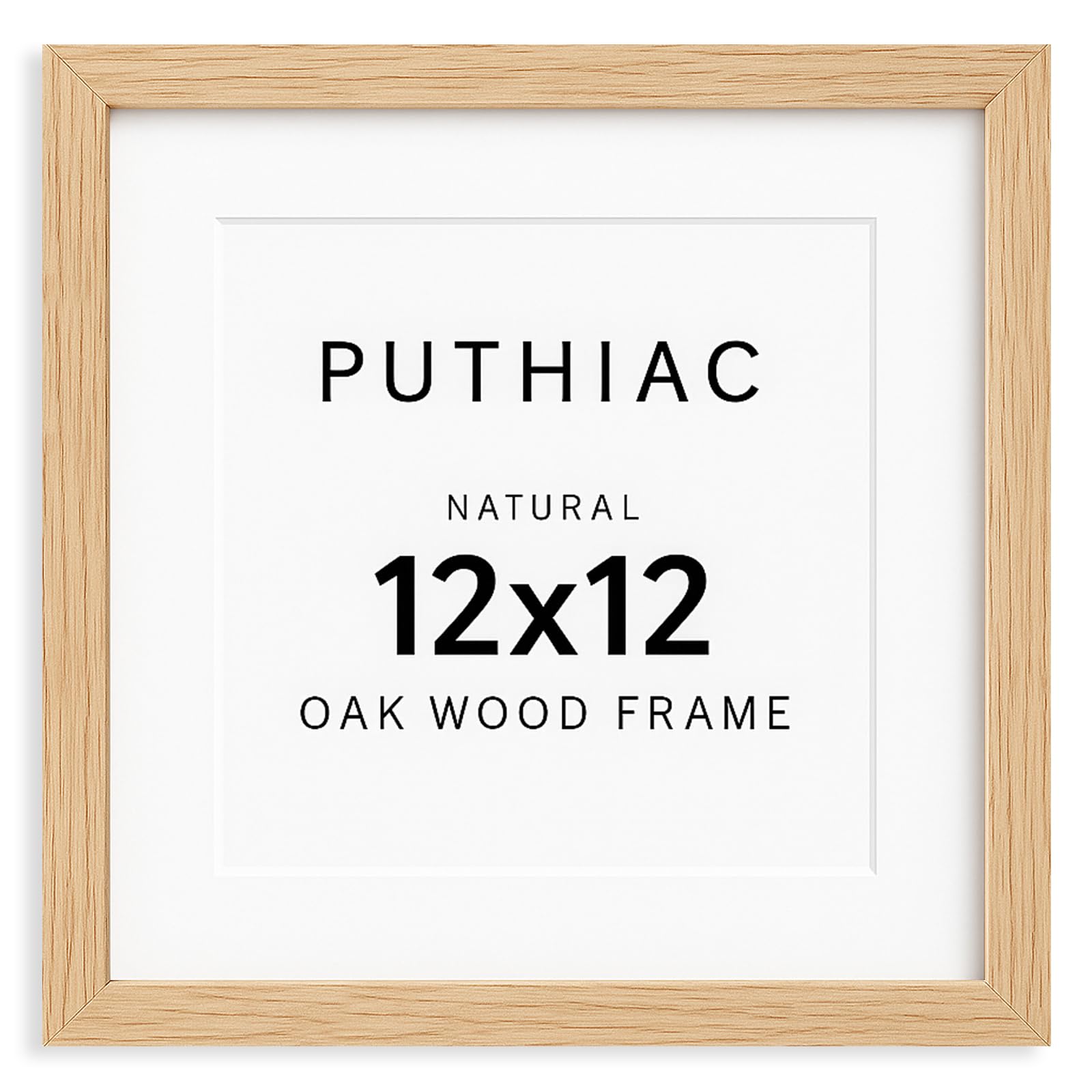 Photo 1 of 12x12 Oak Wood Picture Frame - Minimalist 12x12 Poster Frame, 12"x12" Picture Frame Wood, Natural Solid Wooden Picture Frames for Wall Art Photo and Prints(1 Pack, Beige)