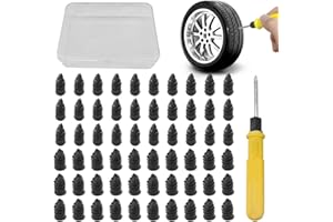 BDZMC 60PCS Tire Repair Rubber Nail, Tire Puncture Repair Tool Kit with Screwdriver, Self Service Vacuum Tire Repair Screw Plug, Tire Repair Kit for Car Truck Motorcycle Tractor (60PCS)
