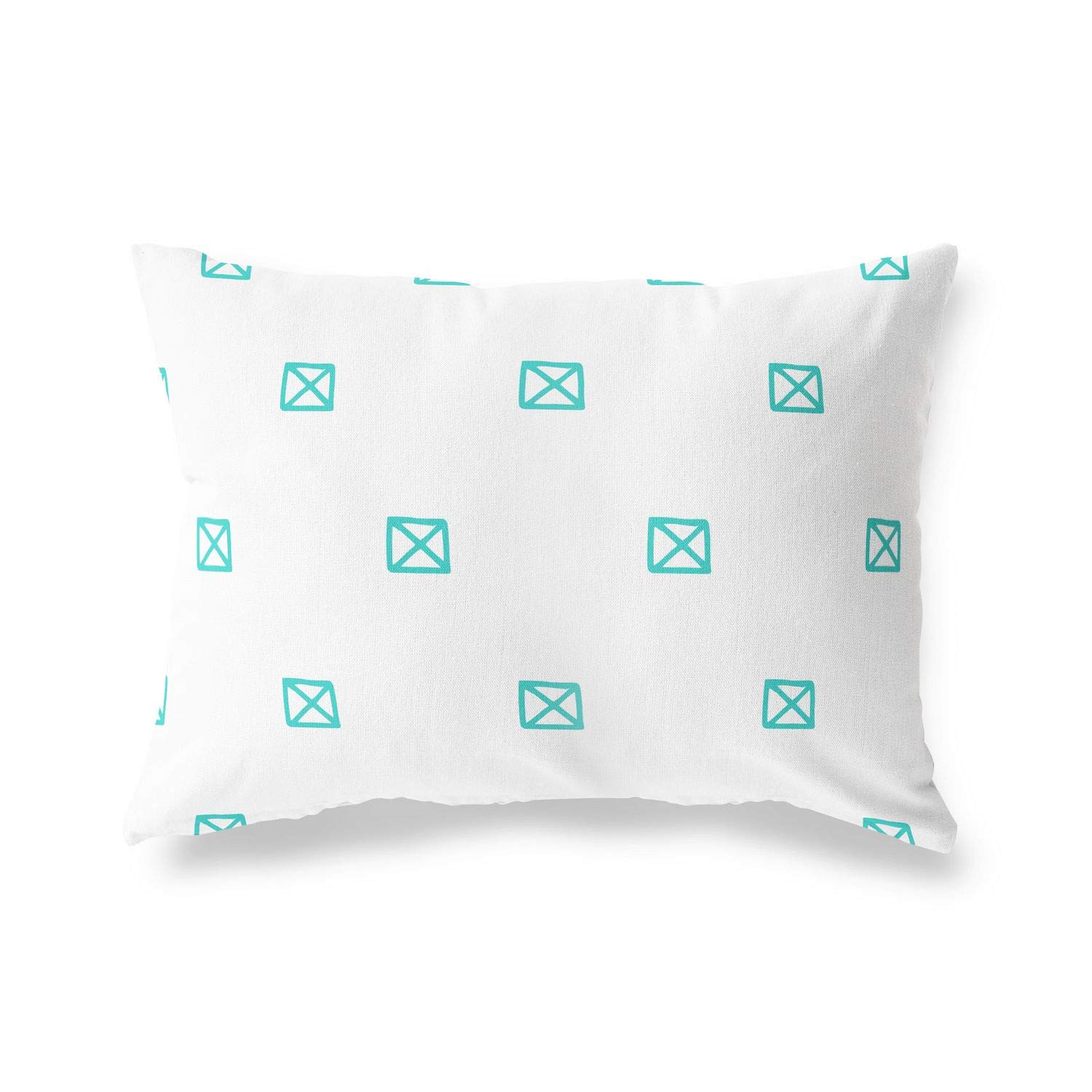 Bonamaison Decorative Cushion Cover Turquoise & White, Throw Pillow Covers, Home Decorative Pillowcases for Livingroom, Sofa, Bedroom, Size: 35x50 Cm - Designed and Manufactured in Turkey
