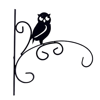 Sharpex Wall Mounted Metal Bracket for Hanging Pots, Bird Feeders, Flower Baskets, Planters, Lanterns, Wind Chimes Indoor/Outdoor Use- Black, 1 Pc