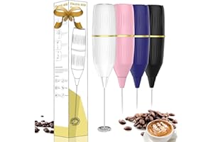 YUCIME Milk Frother Handheld, Multi-Functional Electric Frother & Mixer | Compact Design for Easy Storage | Easy Clean | for Coffee, Latte, Matcha, Protein Shakes, Eggs | Kitchen Gift Idea (White)