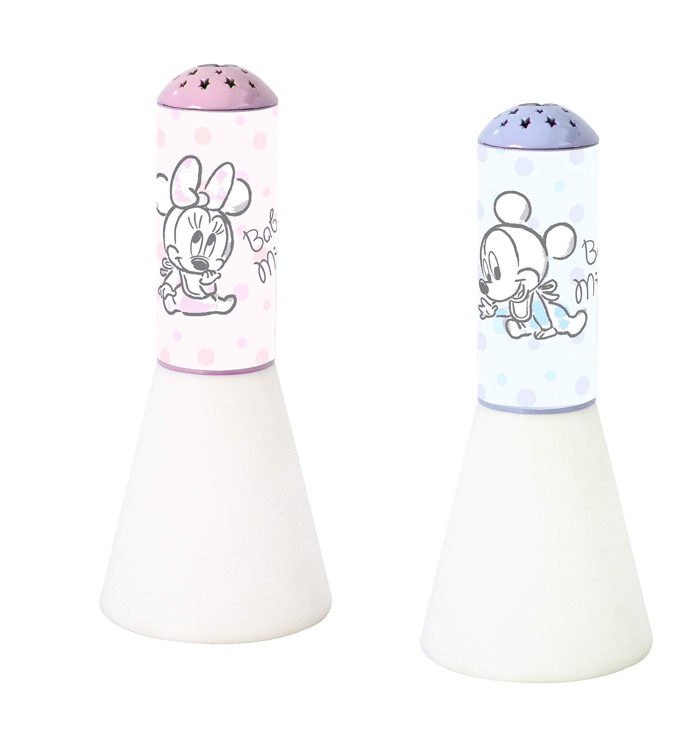 Joytoy Mickey and Minnie 3 in 1 Magic Night Light, Multi-Colour