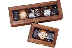 Personalized Engraved Watch Box, Custom Grain Watch Box With Inner Soft Pillow Wooden Durable Watch Display Case for 12 Watch