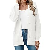 VIISHOW Women Chunky Knit Cardigan Sweater Long Sleeve V Neck Button up Cardigan with Pocket Sweater Coat for Fall and Winter
