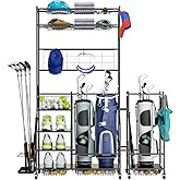 ROOMTEC Golf Bag Storage Garage Organizer,Golf Club Bag Storage Rack for Garage, Extra Storage Rack for Golf Clubs,Golf Bag Organizer Fit for Garage,Shed,Basement