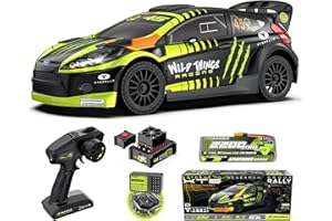CROBOLL RLAARLO 1/10 Brushless Carbon Fiber RC Drift Cars for Adults with Gyro, Max 50 mph Fast RC Rally Car, 2.4Ghz All Terrain Remote Control Car 4x4 Hobby RTR RC Truck with 3S Battery